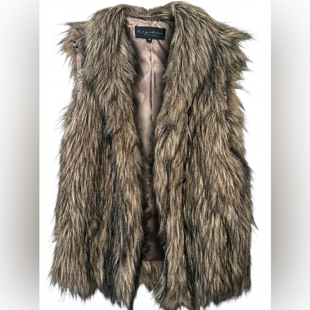 Vintage Havana Shaggy Faux Fur Vest The Black Label